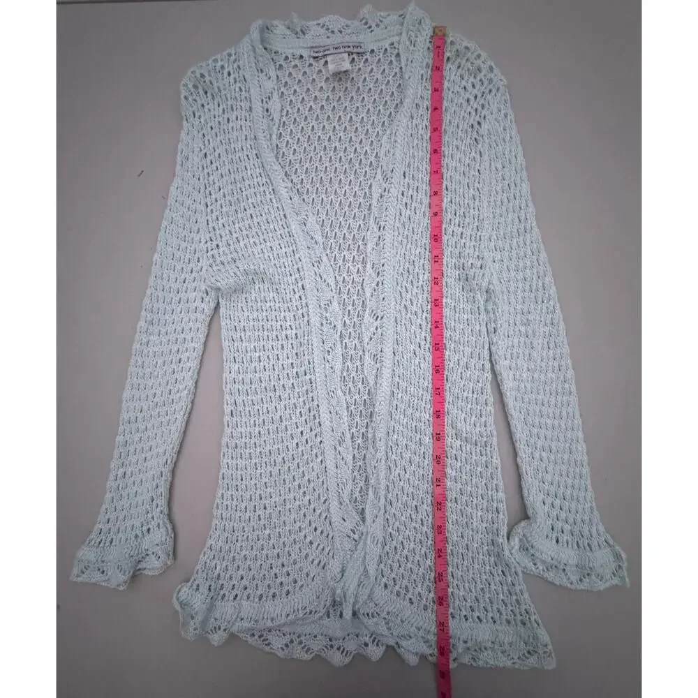 Mint Matcha Magic: Two-One-Two NY Open Knit Cardigan